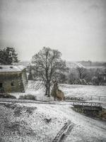 paisaje nevado en la fortaleza de petrovaradin en novi sad foto