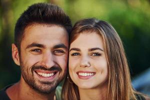 Portrait of beautiful caucasian couple. Happy people. Cheerful emotions photo