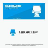 Dvd CDROM Data Storage Disk Rom SOlid Icon Website Banner and Business Logo Template vector