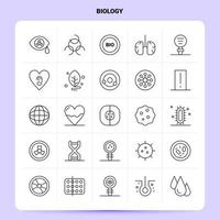 OutLine 25 Biology Icon set Vector Line Style Design Black Icons Set Linear pictogram pack Web and Mobile Business ideas design Vector Illustration