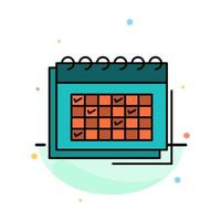 Calendar Business Date Event Planning Schedule Timetable Abstract Flat Color Icon Template vector