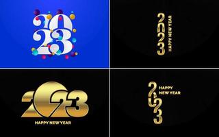 Happy New Year 2023 text design. Cover of business diary for 2023 with wishes. Brochure design template. card. banner vector