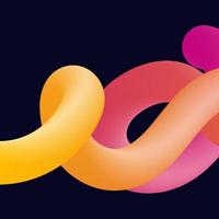 3d abstract colorful twisted liquid shapes. Creative design elements vector