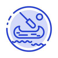 Boat Kayak Canada Blue Dotted Line Line Icon vector