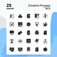 25 Creative Process Icon Set 100 Editable EPS 10 Files Business Logo Concept Ideas Solid Glyph icon design vector