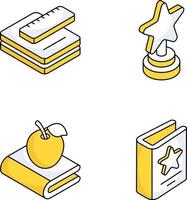 Pack of Learning and Knowledge Flat Isometric Icons vector