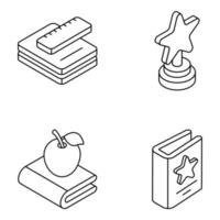 Pack of Learning and Knowledge Flat Isometric Icons vector