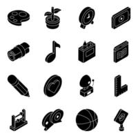 Pack of Learning Flat Isometric Icons vector