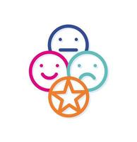 Abstract like buttons logo icon. Face expressions . Modern lines with new pop art colors. Bold line clean style template set vector