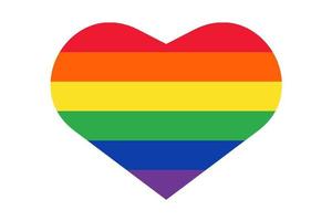 pegatina de corazón con colorida bandera lgbt. etiqueta de corazón vectorial, plantilla, baner, icono emoji vector