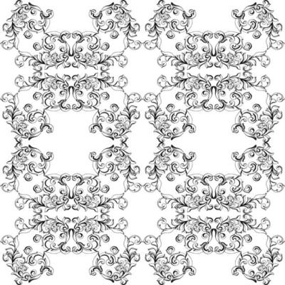 Vector damask vintage baroque scroll ornament swirl. Victorian monogram heraldic shield swirl. Retro floral leaf pattern border foliage antique  acanthus calligraphy engraved tattoo.Tile decor element