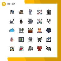 25 iconos creativos signos y símbolos modernos de la gente de la ciudad sdk programación moderna elementos de diseño vectorial editables vector