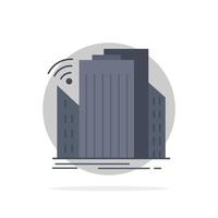 Buildings city sensor smart urban Flat Color Icon Vector