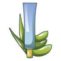 Aloe vera hand cream icon, cartoon style vector