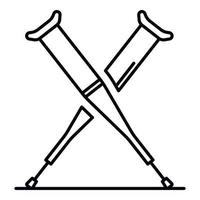 Crutches icon, outline style vector