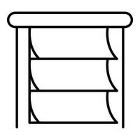 Paper horizontal jalousie icon, outline style vector