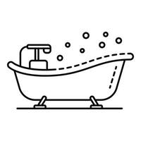 icono de bañera vintage, estilo de contorno vector