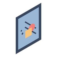 Rectangular wall picture icon, isometric style vector