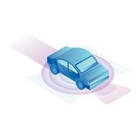 Smart electric car icon, isometric style vector