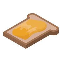 Honey on bread icon, isometric style vector