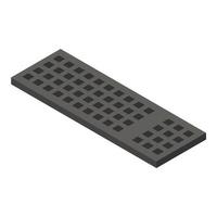 Computer keyboard icon, isometric style vector