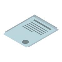 Office paper icon, isometric style vector