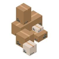Delivery stack box icon, isometric style vector