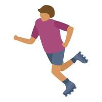 Man roller-skates icon, isometric style vector