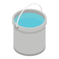 Water bucket icon, isometric style vector