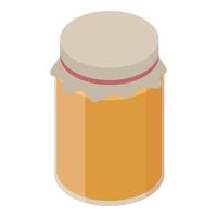 Spring honey jar icon, isometric style vector