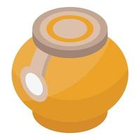 Premium honey jar icon, isometric style vector