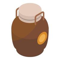 Baker special honey jar icon, isometric style vector