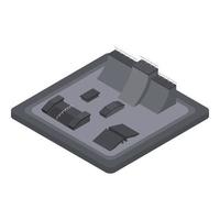 Stone roller park skate icon, isometric style vector