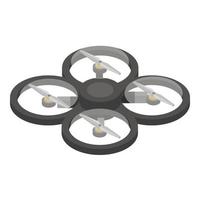 Protected drone icon, isometric style vector