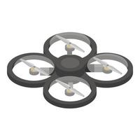 Protected drone icon, isometric style vector