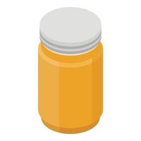 Honey jar icon, isometric style vector