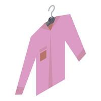 camisa rosa en el icono de la percha, estilo isométrico vector