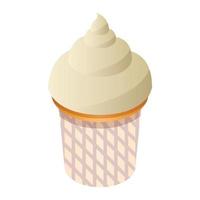 Small cupcake icon, isometric style vector