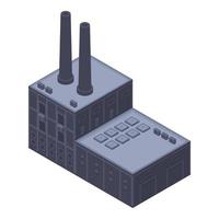 Petrol refinery plant icon, isometric style vector