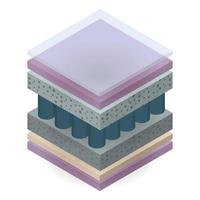 Mattress layer icon, isometric style vector