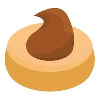 Creme cookie icon, isometric style vector