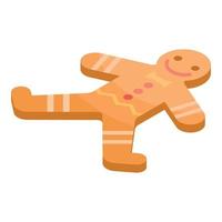 Gingerbread icon, isometric style vector