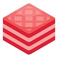 Pink sandwich biscuit icon, isometric style vector
