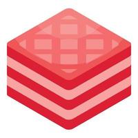 Pink sandwich biscuit icon, isometric style vector