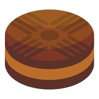 Chocolate biscuit icon, isometric style vector