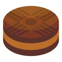 Chocolate biscuit icon, isometric style vector