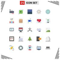 Set of 25 Modern UI Icons Symbols Signs for media selection grid focus choice Editable Vector Design Elements