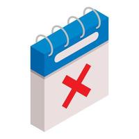 No day calendar icon, isometric style vector