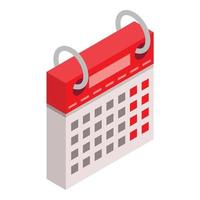 Calendar week day icon, isometric style vector