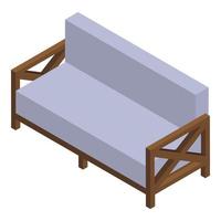 Retro sofa icon, isometric style vector